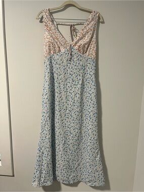 Grey Bandit Floral Two-Tone Maxi Dress NWT
